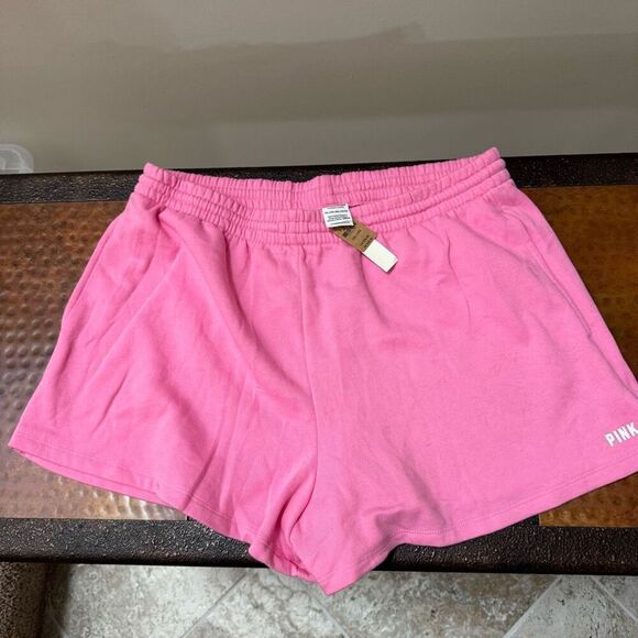 PINK Pants - NWT PINK light pink fleece campus sweat-shorts XXL